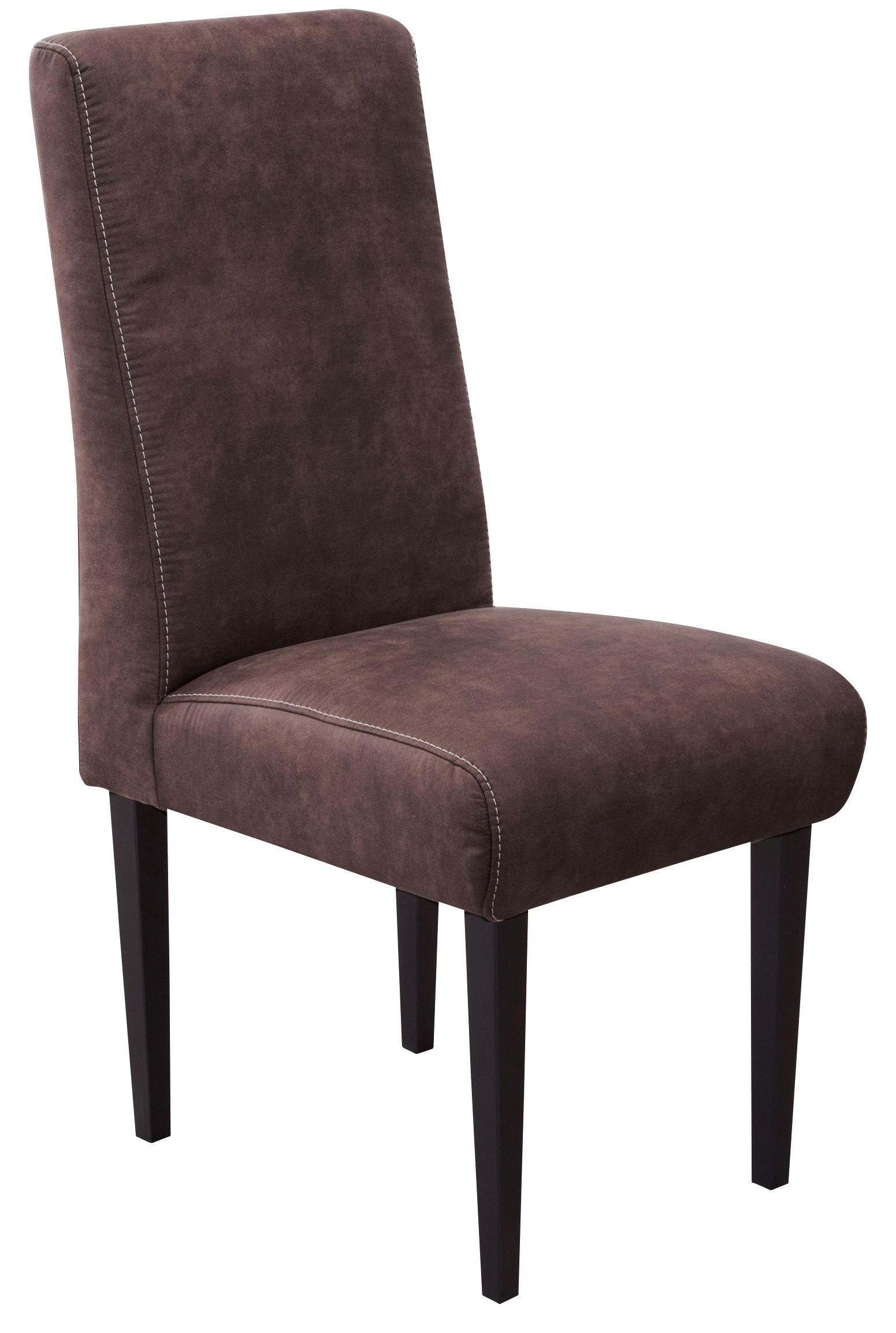 STUHL Mikrofaser Dunkelbraun  - Dunkelbraun/Beige, KONVENTIONELL, Holz/Textil (48/103/62cm) - Sit & More