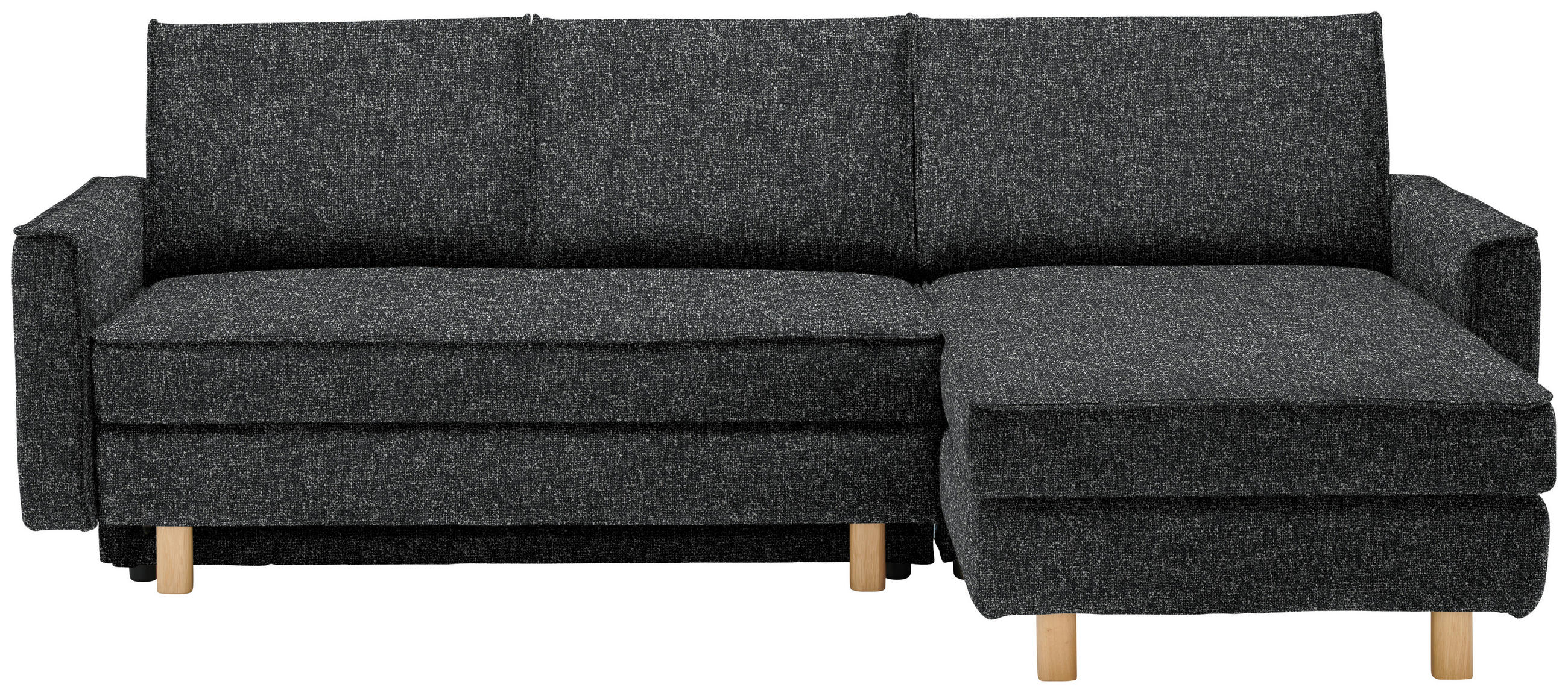 ECKSOFA  in Mikrovelours Anthrazit  237/170 cm  - Eichefarben/Anthrazit, KONVENTIONELL, Holz/Textil (237/170cm) - Sedda