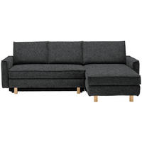 ECKSOFA  in Mikrovelours Anthrazit  237/170 cm  - Eichefarben/Anthrazit, KONVENTIONELL, Holz/Textil (237/170cm) - Sedda