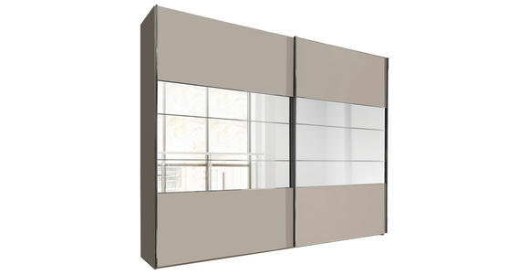 SCHWEBETÜRENSCHRANK 250/217/67 cm 2-türig Champagner  - Chromfarben/Champagner, KONVENTIONELL, Holzwerkstoff/Metall (250/217/67cm) - Voleo