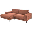 ECKSOFA in Feincord Kupferfarben  - Schwarz/Kupferfarben, Design, Textil/Metall (177/253cm) - Dieter Knoll