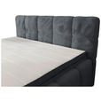 BOXBETT 160/200 cm,  in Anthrazit, gepolstertes Kopfteil, Bettkasten, Topper, Matratzen, H3 + H3 = fest  - Anthrazit/Schwarz, MODERN, Kunststoff/Textil (160/200cm) - Xora