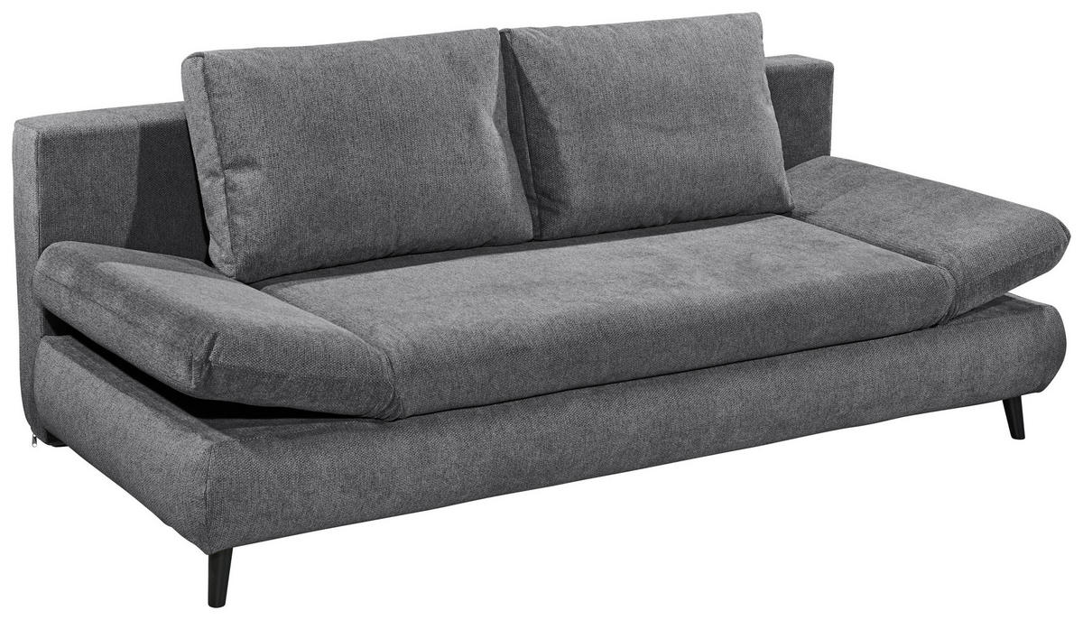 SCHLAFSOFA in Mikrofaser Anthrazit  - Anthrazit/Schwarz, Konventionell, Holzwerkstoff/Kunststoff (212/88/101cm) - MID.YOU
