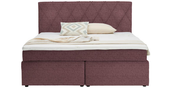BOXSPRINGBETT 180/200 cm in Beere - Beere/Schwarz, Design, Kunststoff/Textil (180/200cm) - Xora