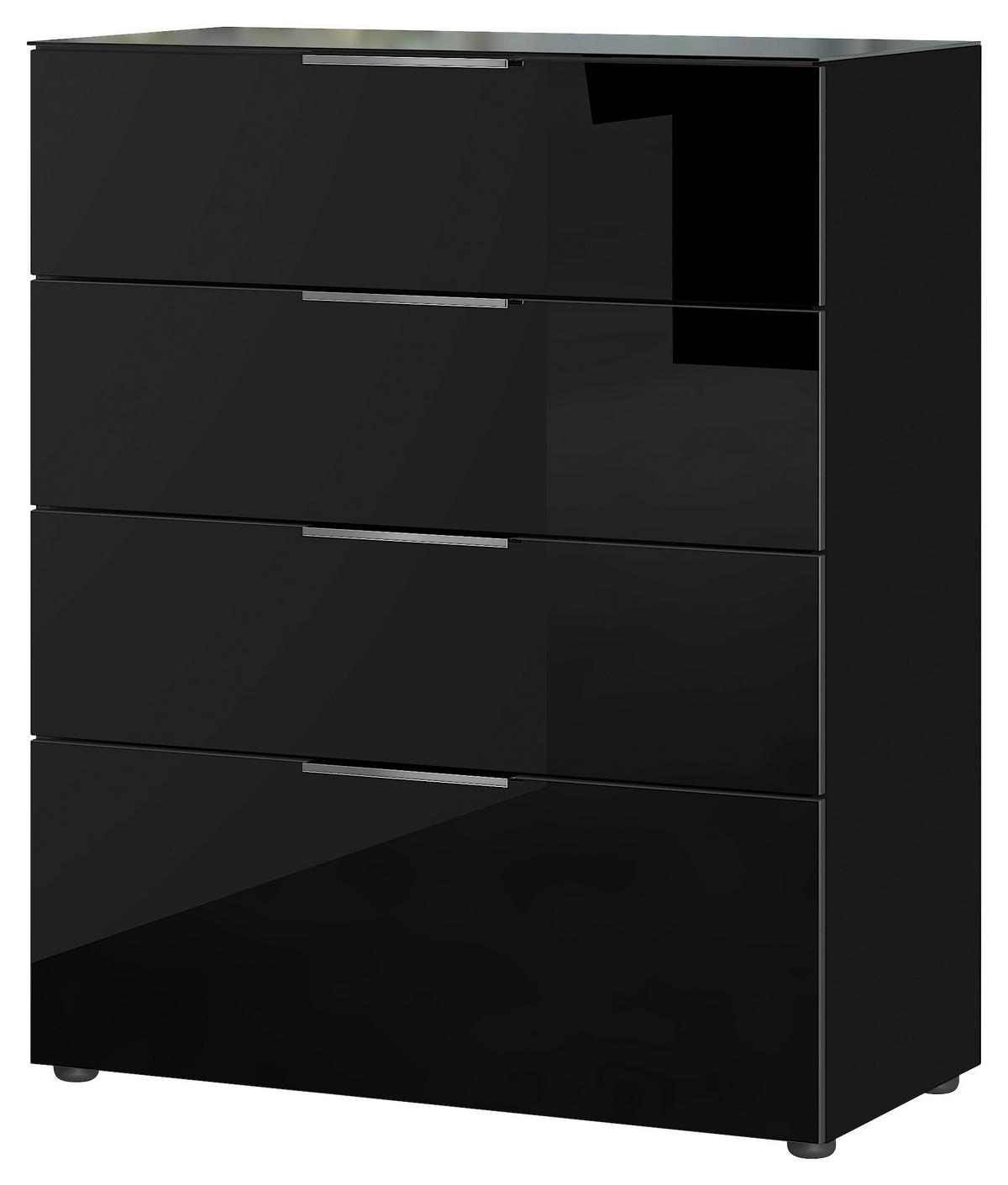 KOMODA, černá, 83/102/42 cm - barvy stříbra/černá, Moderní, kov/kompozitní dřevo (83/102/42cm) - Premium Living