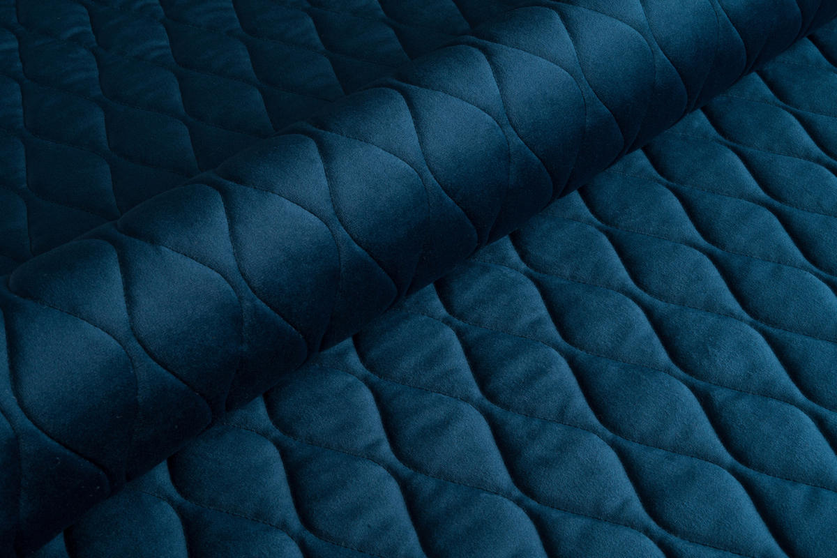 SCHLAFSOFA Samt Blau  - Blau/Goldfarben, Design, Textil/Metall (235/96/104cm) - MID.YOU