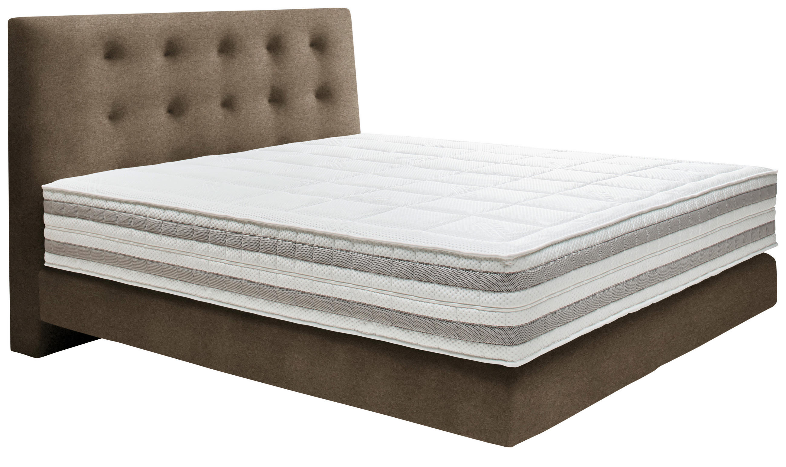 BOXSPRINGBETT 160/200 cm  in Braun  - Braun, KONVENTIONELL, Holz/Textil (160/200cm) - Dieter Knoll