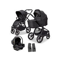 KINDERWAGENSET  SET Resea Fold  onyx  - Schwarz, Basics, Textil/Metall (116/57/94cm) - Moon