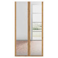 DREHTÜRENSCHRANK 101/197/60 cm 2-türig Eichefarben  - Eichefarben/Silberfarben, Design, Glas/Holzwerkstoff (101/197/60cm) - Novel