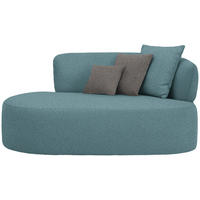 RÉCAMIERE  in Plüsch Graphitfarben, Petrol  - Petrol/Schwarz, MODERN, Kunststoff/Textil (166/86/105cm) - Hom`in