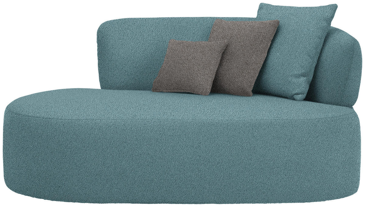 RÉCAMIERE  in Plüsch Graphitfarben, Petrol  - Petrol/Schwarz, MODERN, Kunststoff/Textil (166/86/105cm) - Hom`in