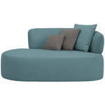 RÉCAMIERE  in Plüsch Graphitfarben, Petrol  - Petrol/Schwarz, MODERN, Kunststoff/Textil (166/86/105cm) - Hom`in