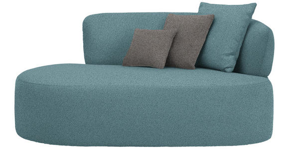 RÉCAMIERE  in Plüsch Graphitfarben, Petrol  - Petrol/Schwarz, MODERN, Kunststoff/Textil (166/86/105cm) - Hom`in