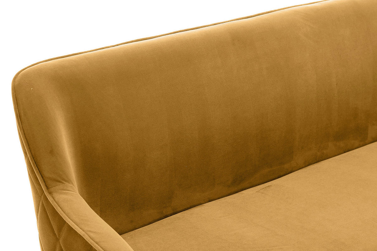SITZBANK 160/85/61 cm Samt Senfgelb Metall  - Senfgelb/Schwarz, MODERN, Textil/Metall (160/85/61cm) - Livetastic