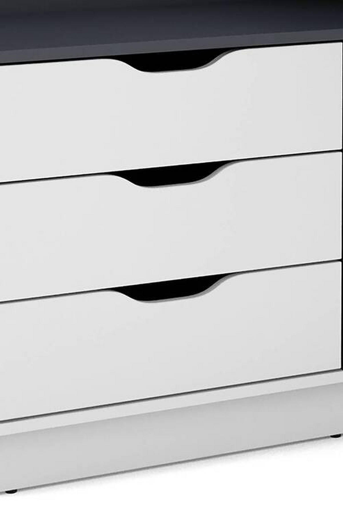 ECKSCHREIBTISCH 129/105/84 cm  in Schwarz, Weiß  - Schwarz/Weiß, LIFESTYLE, Holzwerkstoff (129/105/84cm) - MID.YOU