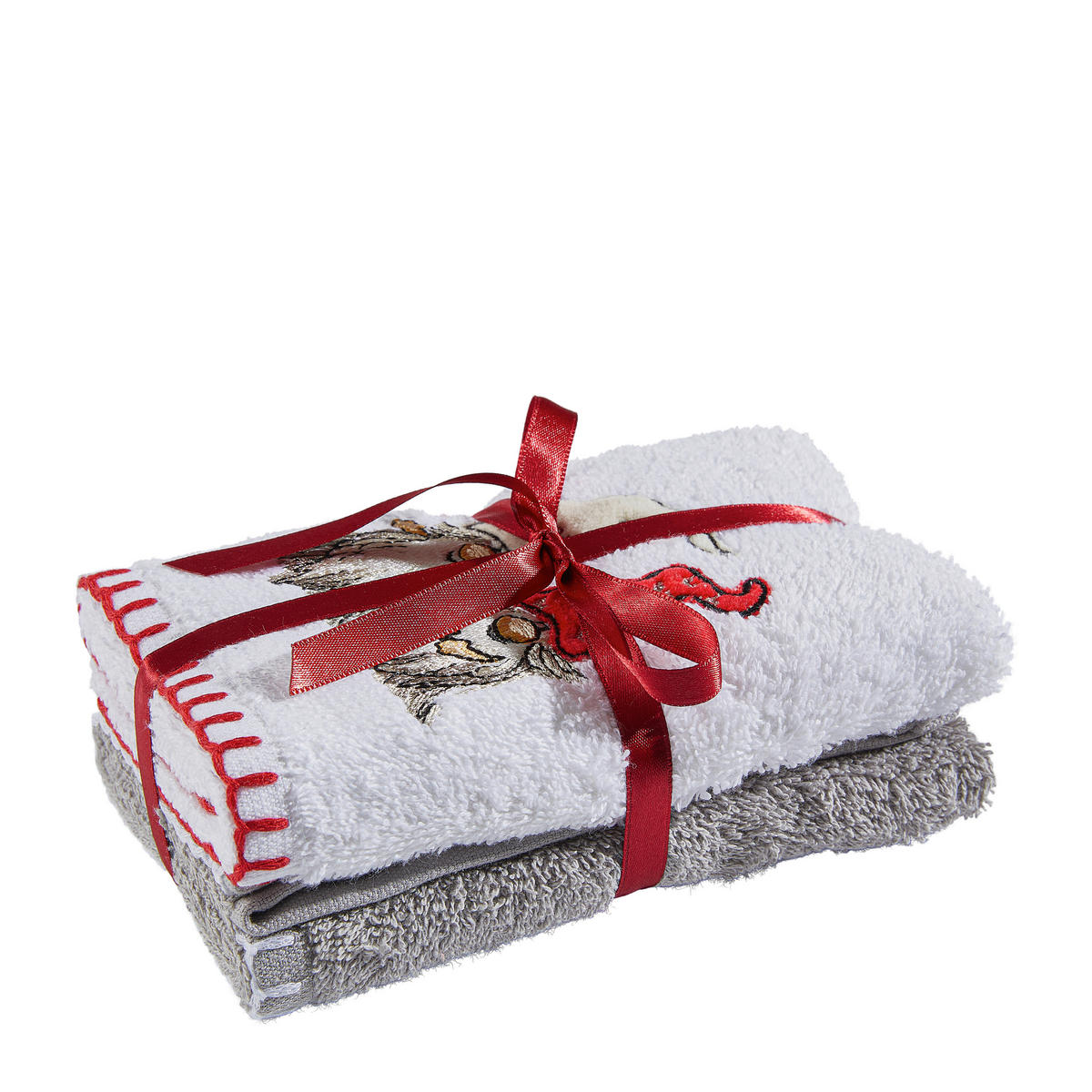 GÄSTETUCH Grau, Weiß 30/50 cm  - Weiß/Grau, KONVENTIONELL, Textil (30/50cm) - X-Mas