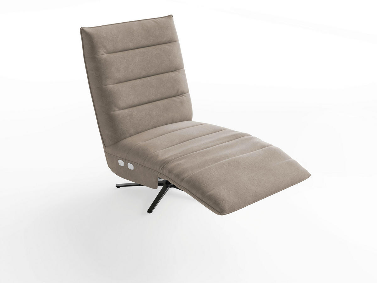 RELAXSESSEL Textil Taupe  - Taupe/Schwarz, Basics, Textil/Metall (80/109/98cm) - Sit & More