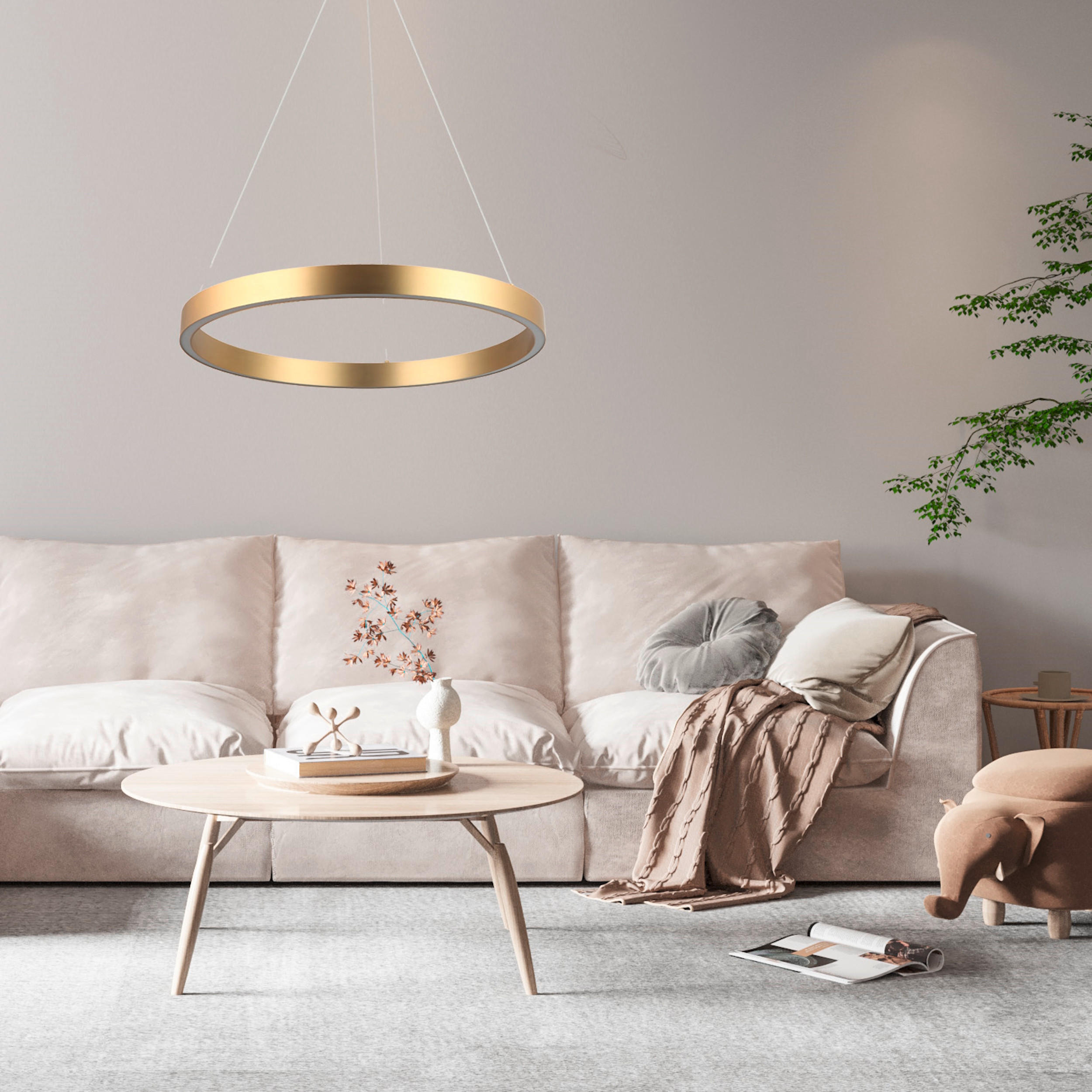 LED-HÄNGELEUCHTE 60/126 cm  - Goldfarben, Design, Metall (60/126cm)