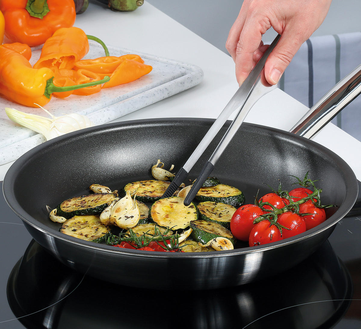 BRATPFANNE VULCANO ILAG®-Antihaftbeschichtung  - Silberfarben, Basics, Metall (28/6,5cm) - Spring