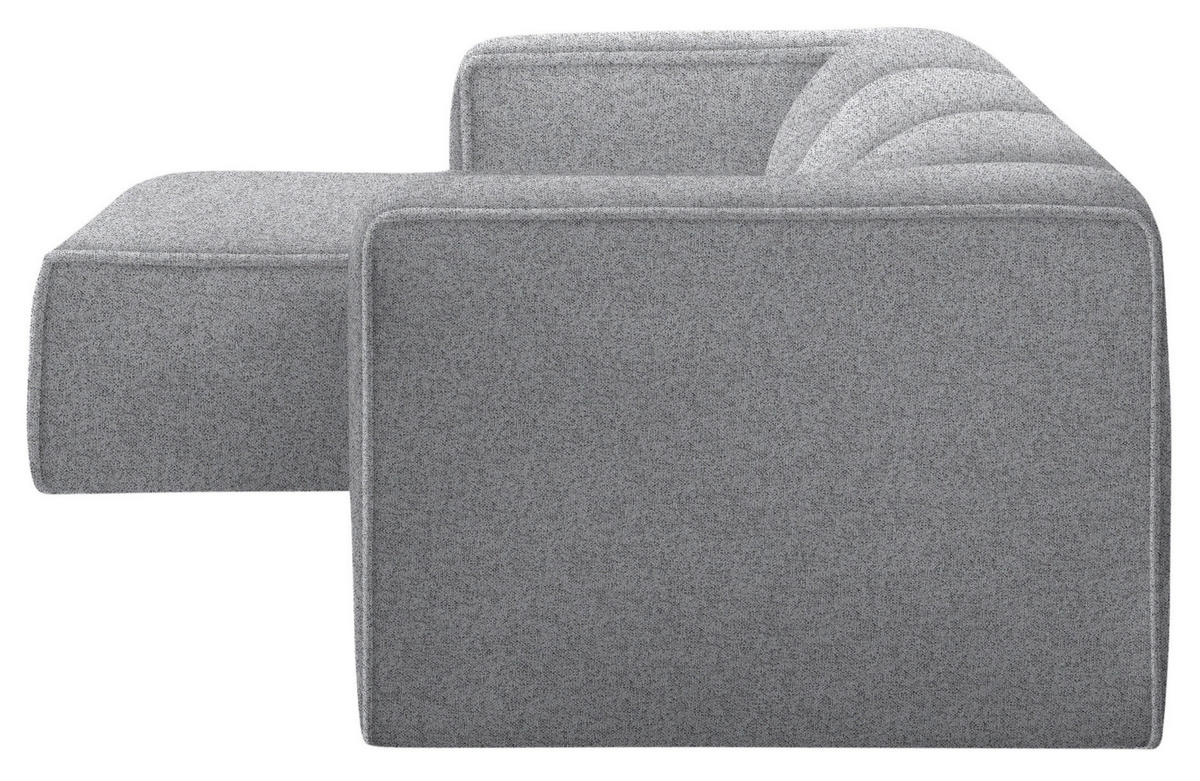 ECKSOFA in Webstoff Grau  - Schwarz/Grau, Design, Kunststoff/Textil (163/332cm) - Stylife