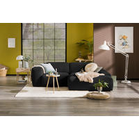 ECKSOFA HANNAH Anthrazit Cord  - Anthrazit/Schwarz, Design, Kunststoff/Textil (252/170cm) - MID.YOU