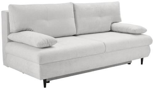 SCHLAFSOFA in Chenille Weiss  - Weiss/Schwarz, Konventionell, Holz/Textil (212/97/105cm) - MID.YOU