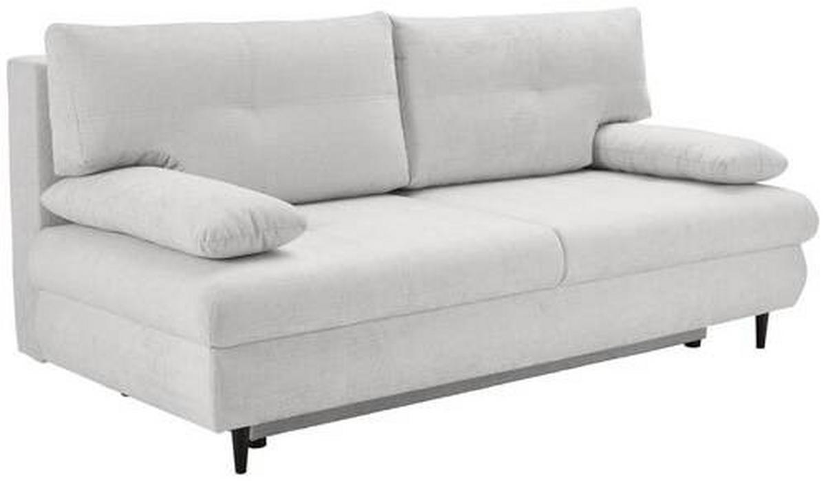 SCHLAFSOFA in Chenille Weiss  - Weiss/Schwarz, Konventionell, Holz/Textil (212/97/105cm) - MID.YOU