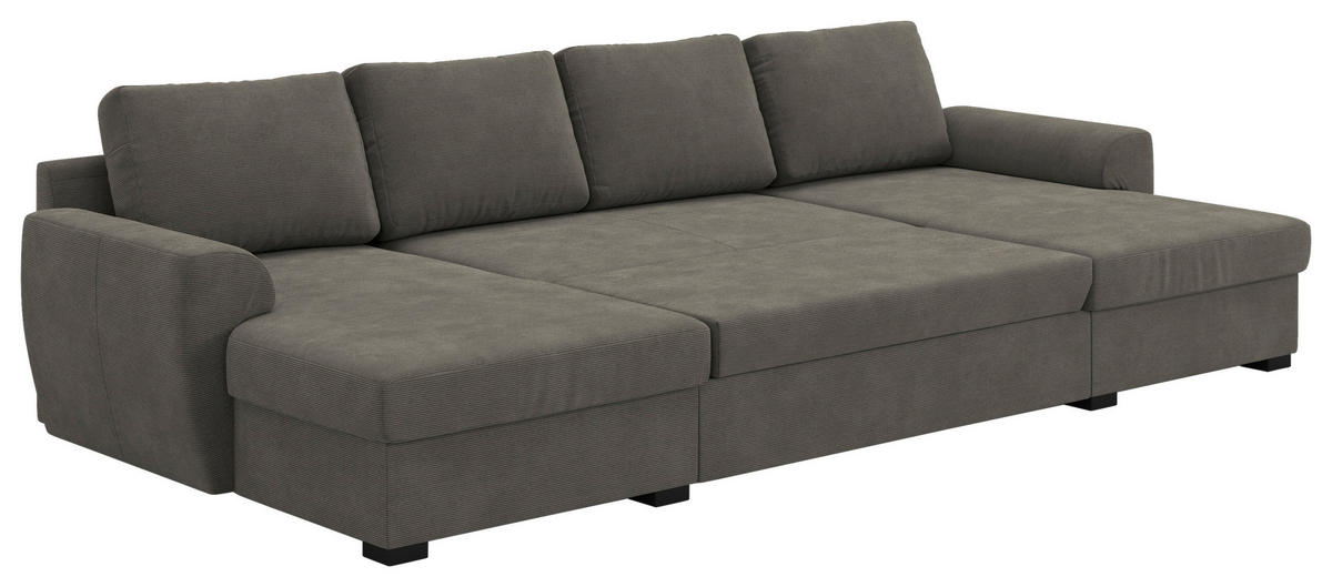 SJEDEĆA GARNITURA tekstil  antracit   - crna/antracit, Trend, tekstil/plastika (154/327/86cm) - MID.YOU