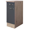 KÜCHENUNTERSCHRANK 30/85/60 cm  in Eiche San Remo, Dunkelgrau  - Edelstahlfarben/Dunkelgrau, MODERN, Holzwerkstoff/Metall (30/85/60cm) - FlexWell