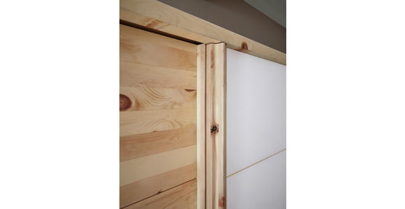 SCHWEBETÜRENSCHRANK in Weiß, Zirbelkieferfarben - Zirbelkieferfarben/Weiß, Natur, Glas/Holz (300/225/65cm) - Valnatura