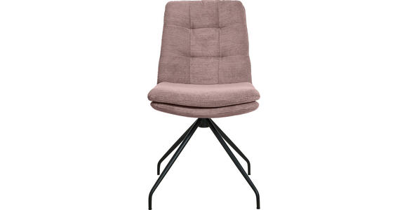 STUHL - Altrosa/Schwarz, Design, Textil/Metall (49/90/68cm) - Johann Jakob