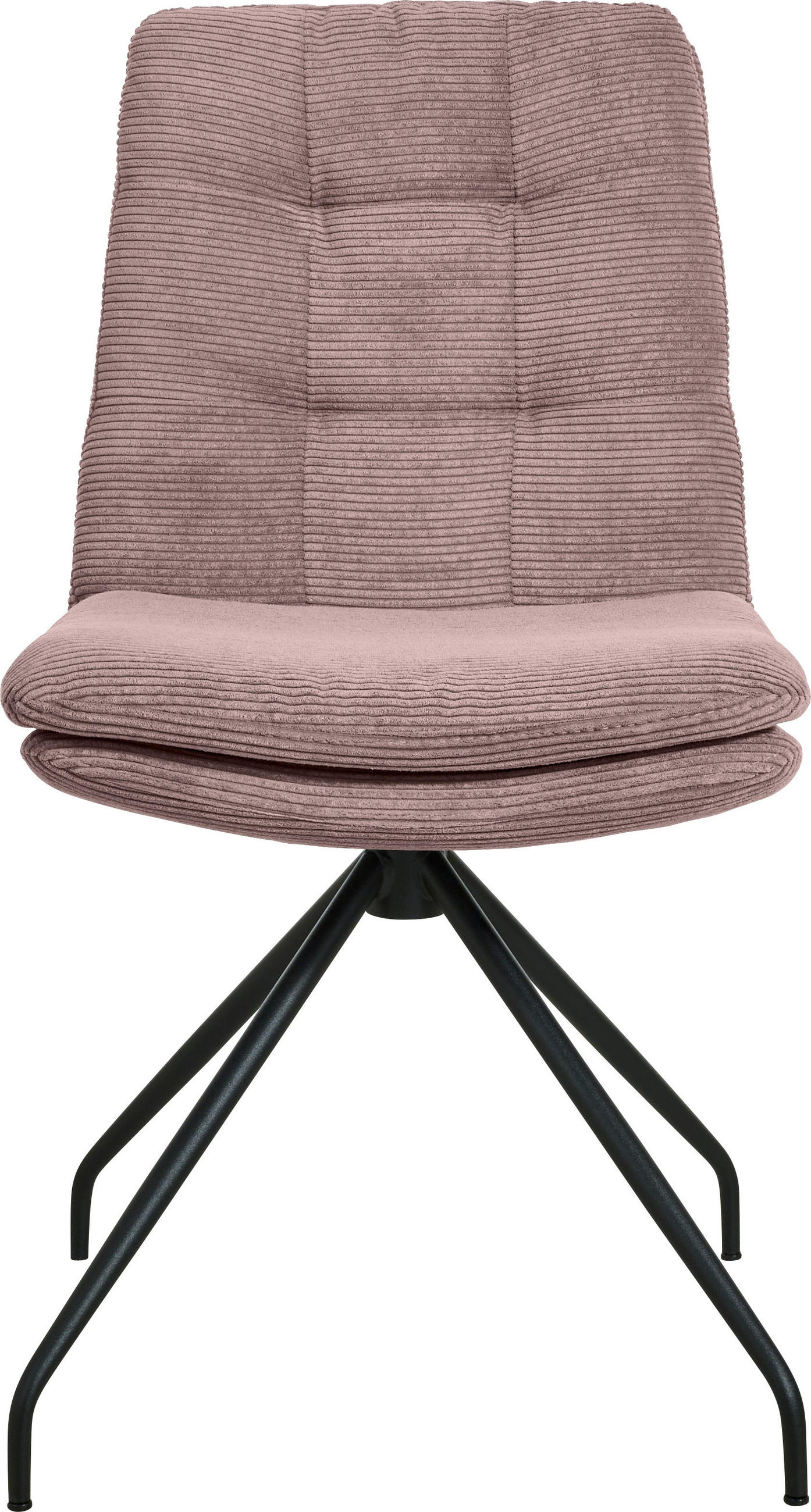 STUHL  in Cord Textil  - Altrosa/Schwarz, Design, Textil/Metall (49/90/68cm) - Johann Jakob
