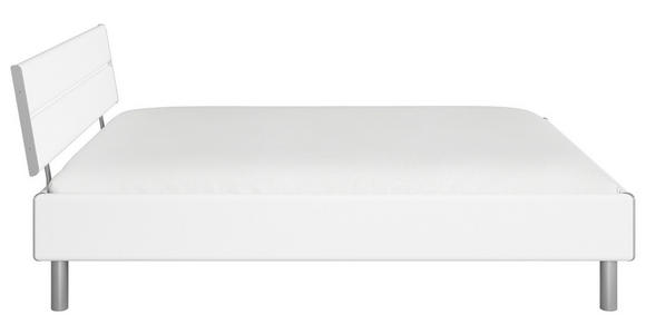 BETT 160/200 cm  in Weiß  - Alufarben/Weiß, Design, Holzwerkstoff/Metall (160/200cm) - Carryhome