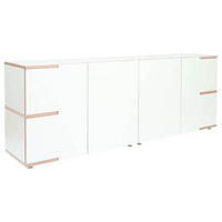 SIDEBOARD  in 200/75/45 cm  - Buchefarben/Alufarben, Design, Holzwerkstoff (200/75/45cm) - Tojo