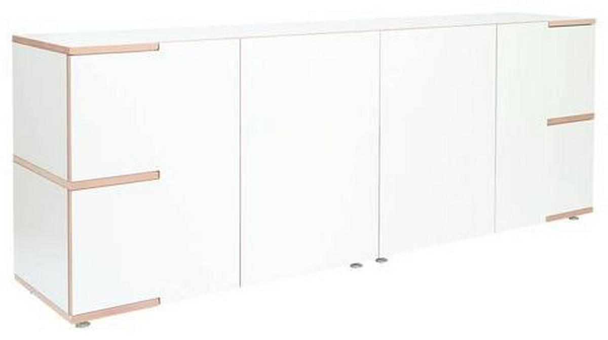 SIDEBOARD  in 200/75/45 cm  - Buchefarben/Alufarben, Design, Holzwerkstoff (200/75/45cm) - Tojo
