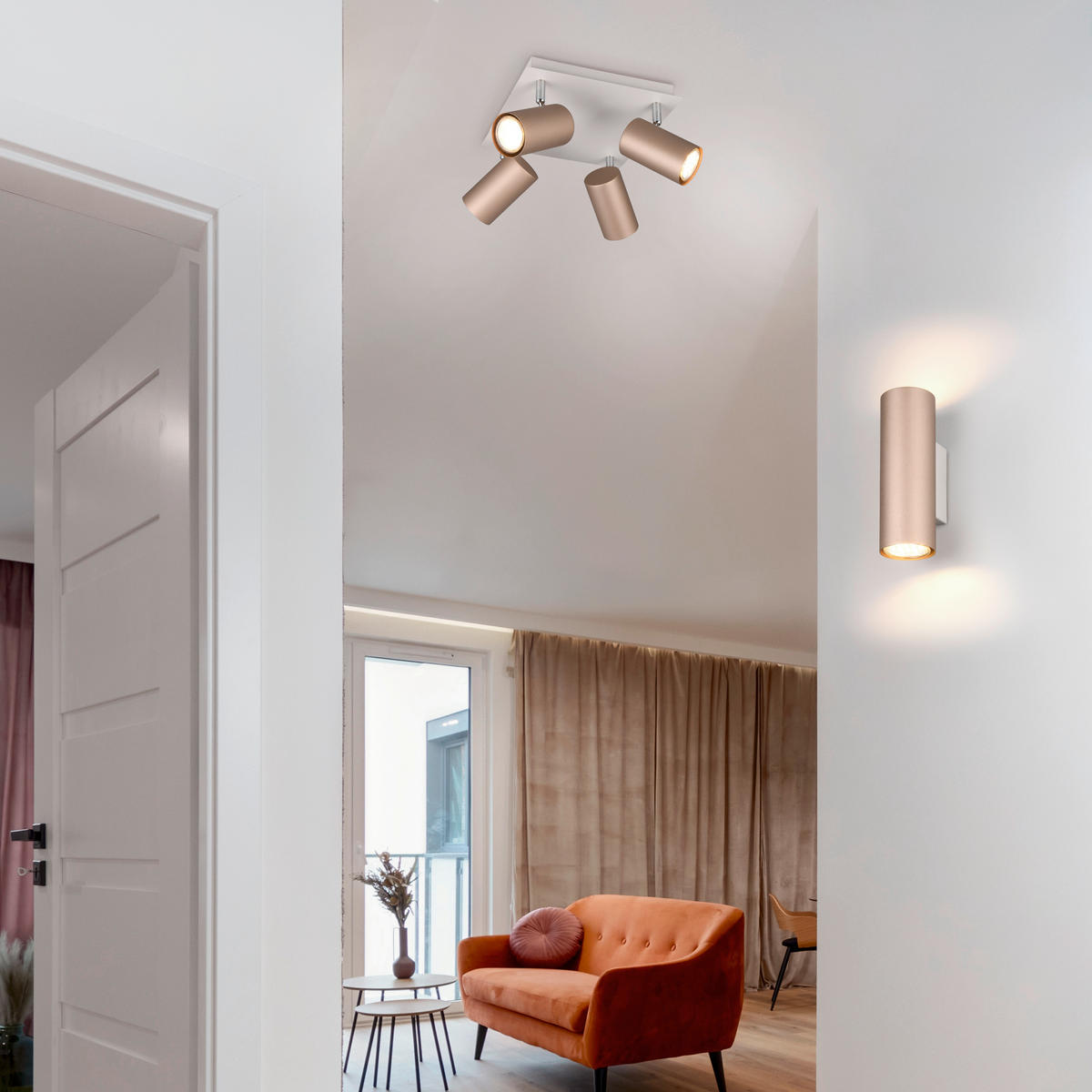 WANDLEUCHTE 6/18 cm   - Braun/Grau, KONVENTIONELL, Metall (6/18cm) - Trio Leuchten