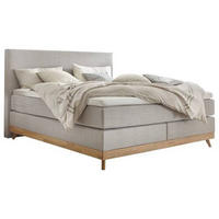 BOXSPRINGBETT 180/200 cm  in Grau, Eichefarben  - Eichefarben/Grau, Natur, Holz/Textil (180/200cm) - Hasena