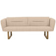 SITZBANK 224/91/69 cm Flachgewebe Creme massiv Holz  - Eichefarben/Creme, Design, Holz/Textil (224/91/69cm) - Valnatura