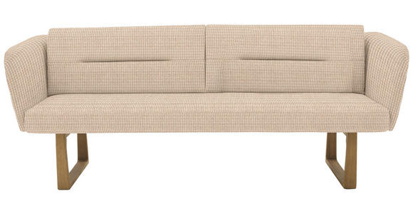 SITZBANK 224/91/69 cm Flachgewebe Creme massiv Holz  - Eichefarben/Creme, Design, Holz/Textil (224/91/69cm) - Valnatura