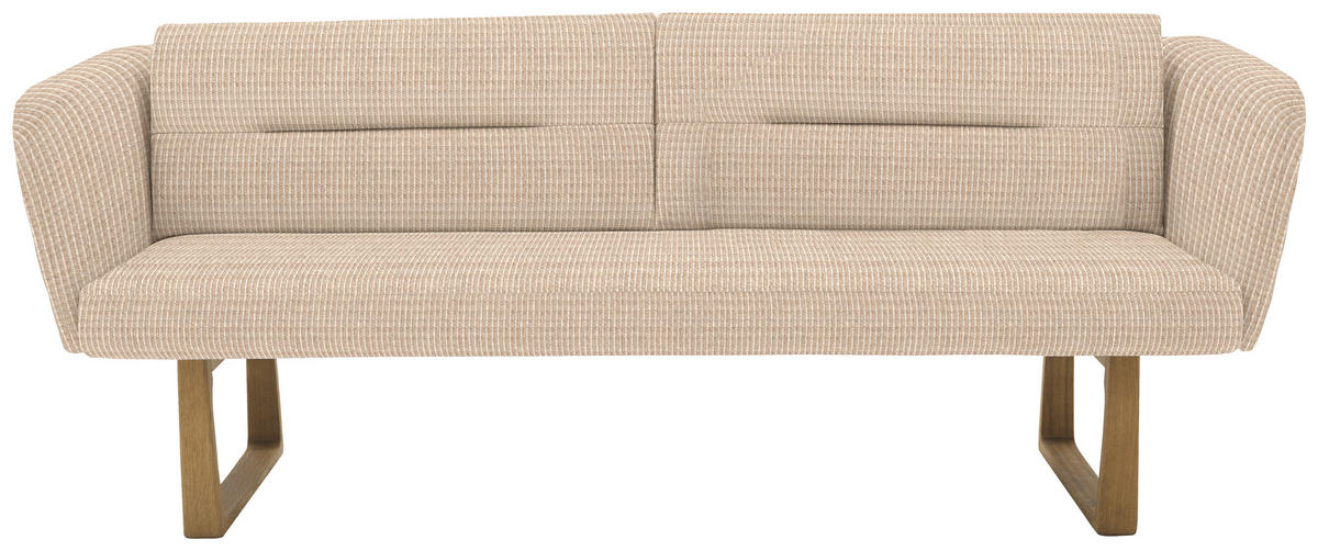 SITZBANK 224/91/69 cm Flachgewebe Creme massiv Holz  - Eichefarben/Creme, Design, Holz/Textil (224/91/69cm) - Valnatura
