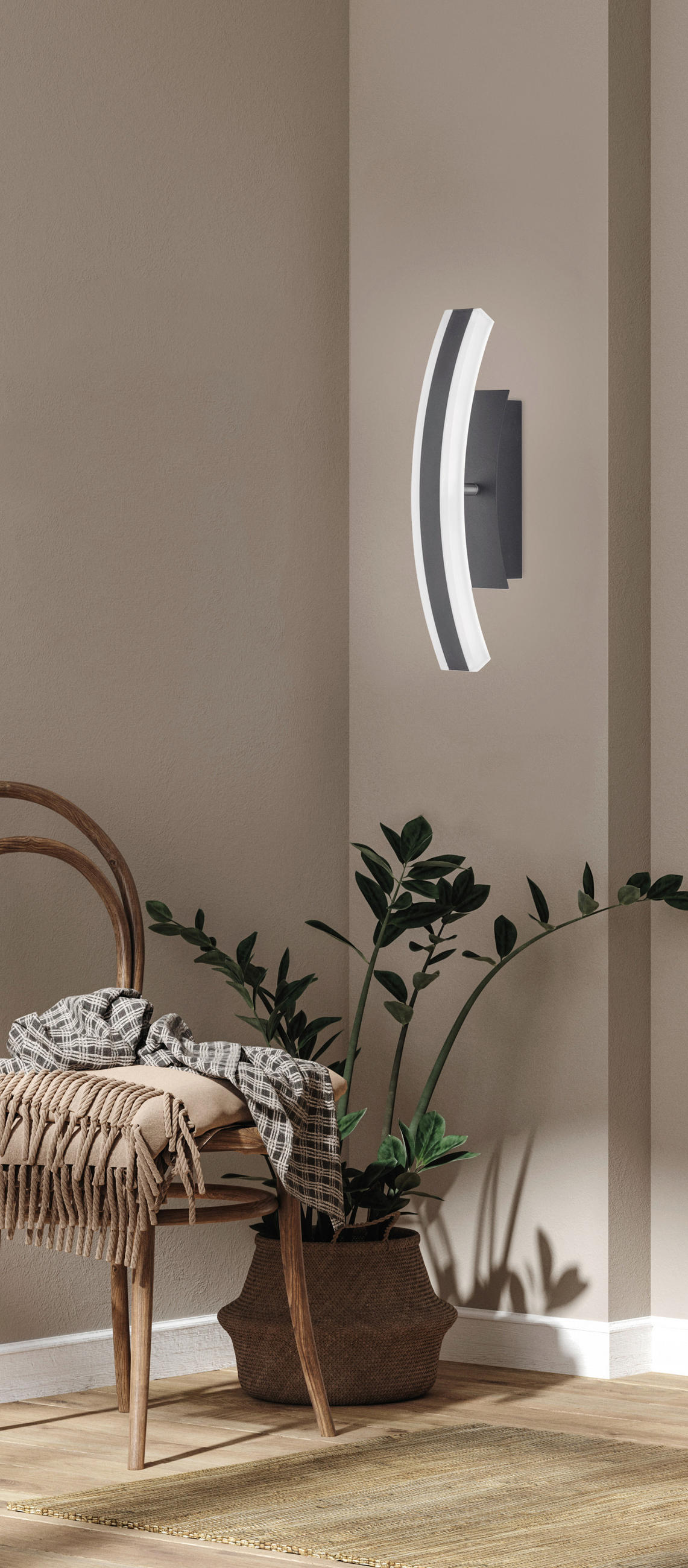 LED-WANDLEUCHTE - Nickelfarben, Design, Metall (7/36,5cm) - Fischer & Honsel