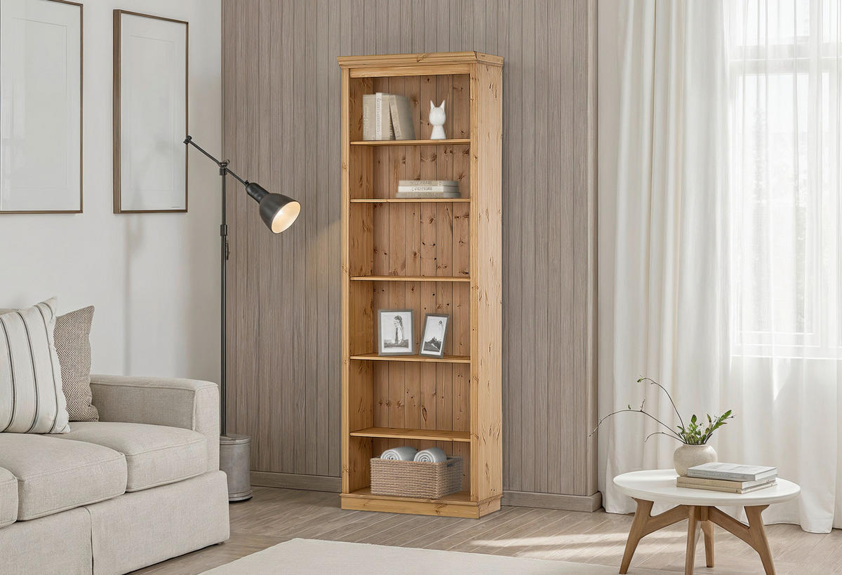 REGAL Kiefer massiv Kieferfarben  - Kieferfarben, Design, Holz (74/223/37cm) - Livetastic