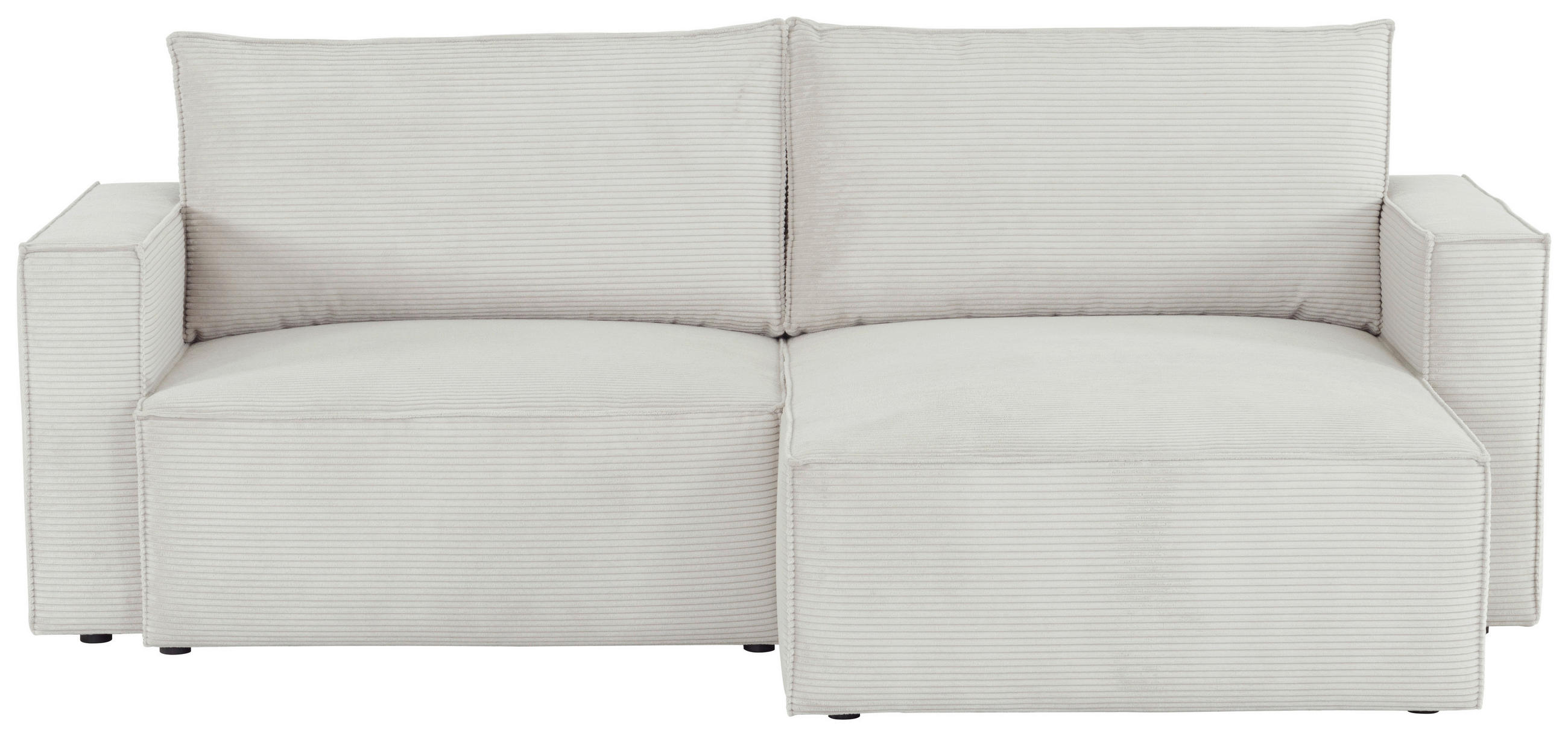 ECKSOFA in Feincord Hellgrau  - Hellgrau/Schwarz, Konventionell, Kunststoff/Textil (242/151cm) - Carryhome