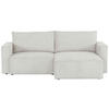 ECKSOFA Hellgrau Feincord  - Hellgrau/Schwarz, KONVENTIONELL, Kunststoff/Textil (242/151cm) - Carryhome