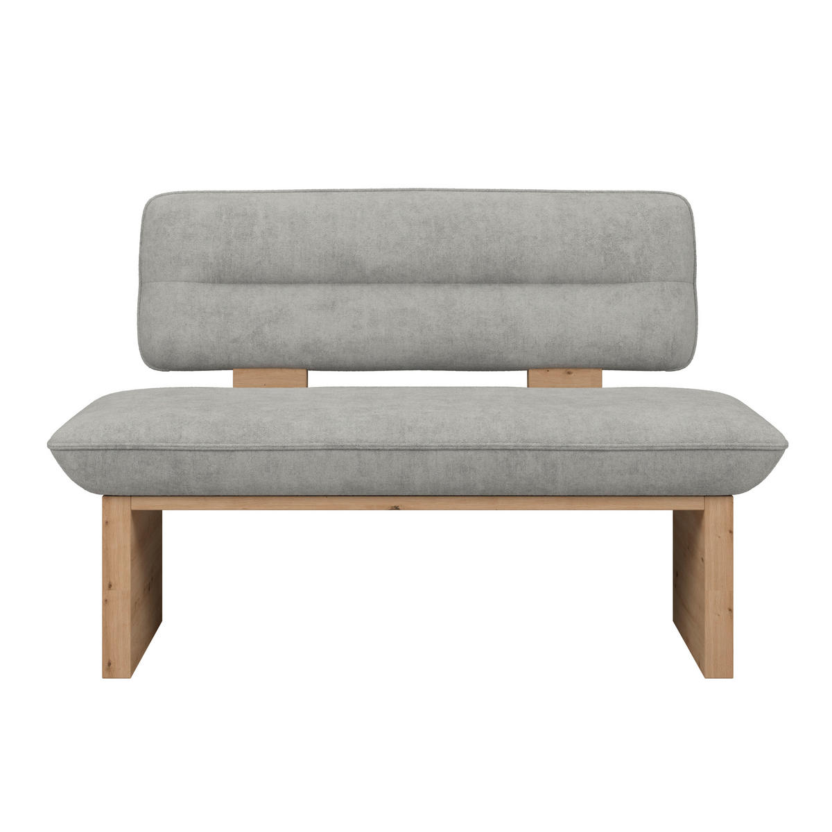 SITZBANK 120/87/67 cm Webstoff Hellgrau  - Eichefarben/Hellgrau, KONVENTIONELL, Textil (120/87/67cm) - James Wood
