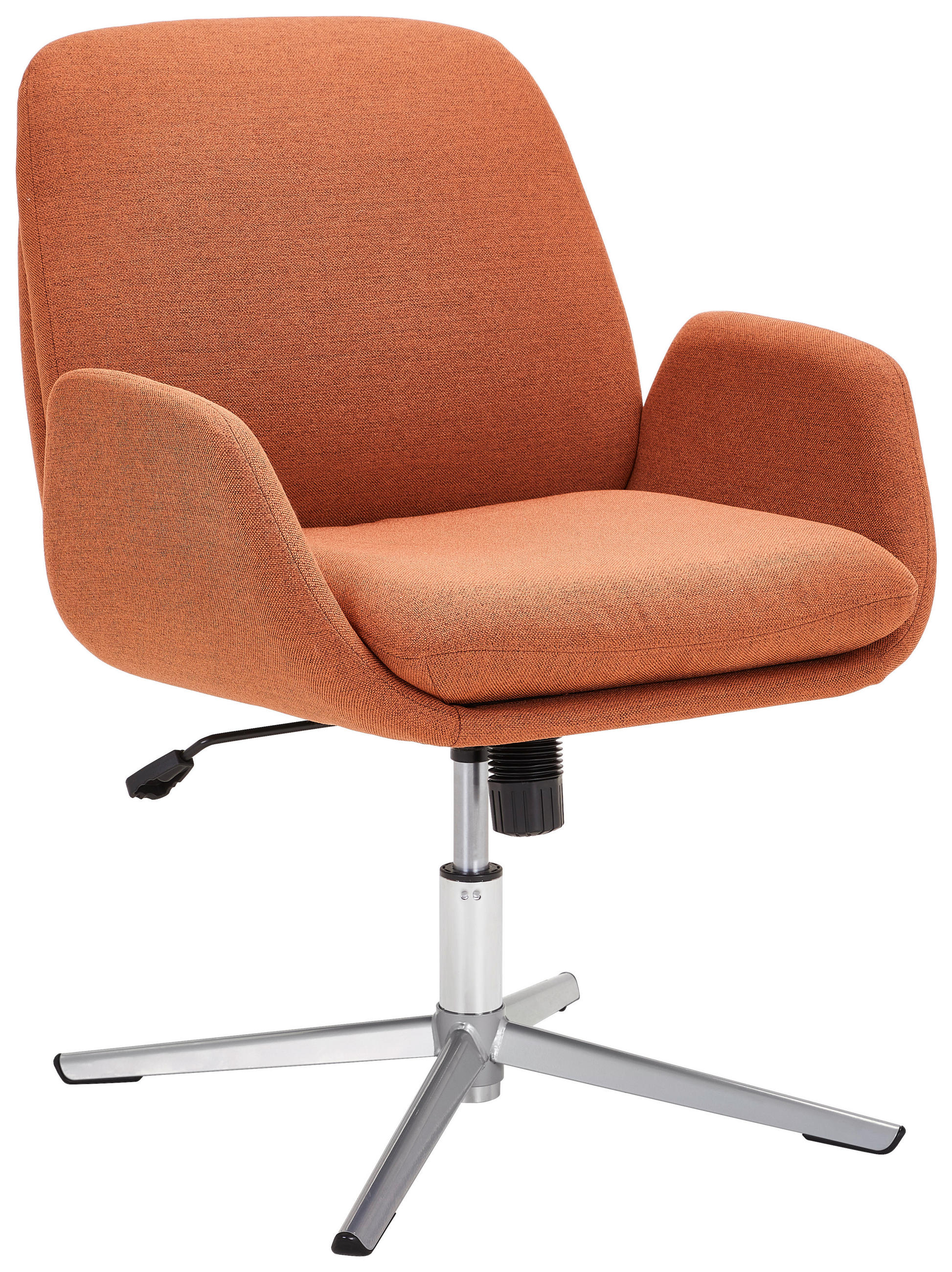 ARMLEHNSTUHL  in Eisen Webstoff  - Edelstahlfarben/Orange, KONVENTIONELL, Textil/Metall (60/77-84/66cm) - Novel