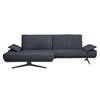 ECKSOFA in Flachgewebe Dunkelgrau  - Dunkelgrau/Schwarz, Design, Textil/Metall (155/284cm) - Koinor