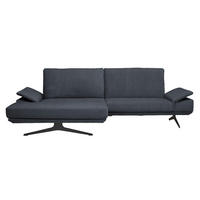 ECKSOFA in Flachgewebe Dunkelgrau  - Dunkelgrau/Schwarz, Design, Textil/Metall (155/284cm) - Koinor