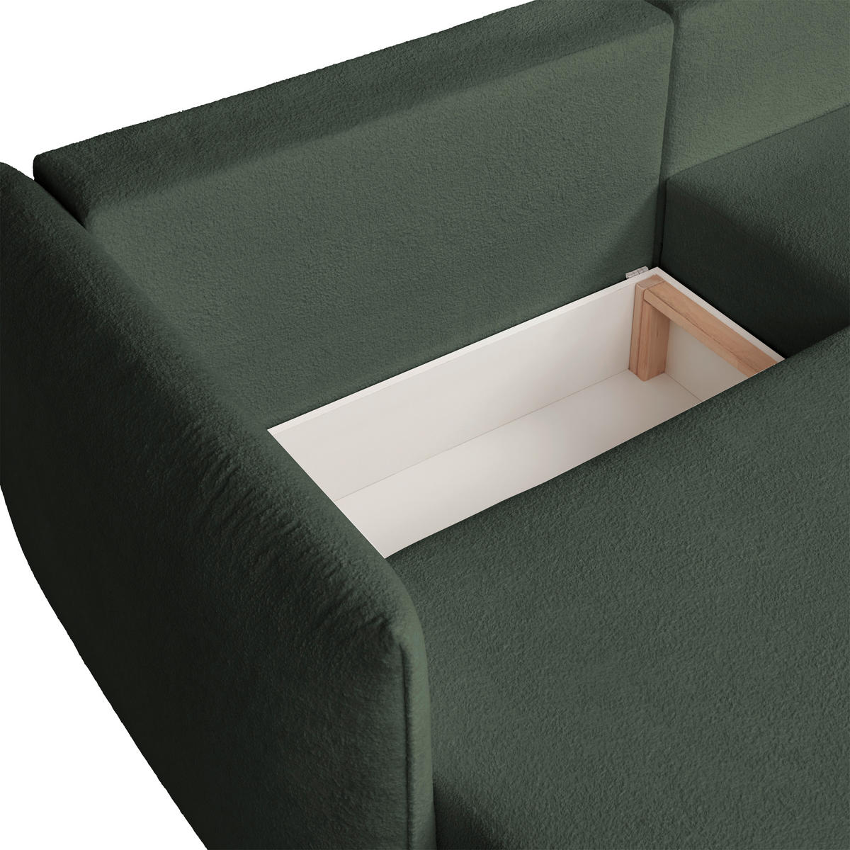 ECKSOFA Dunkelgrün Jersey  - Dunkelgrün/Schwarz, KONVENTIONELL, Kunststoff/Textil (238/148cm) - Carryhome