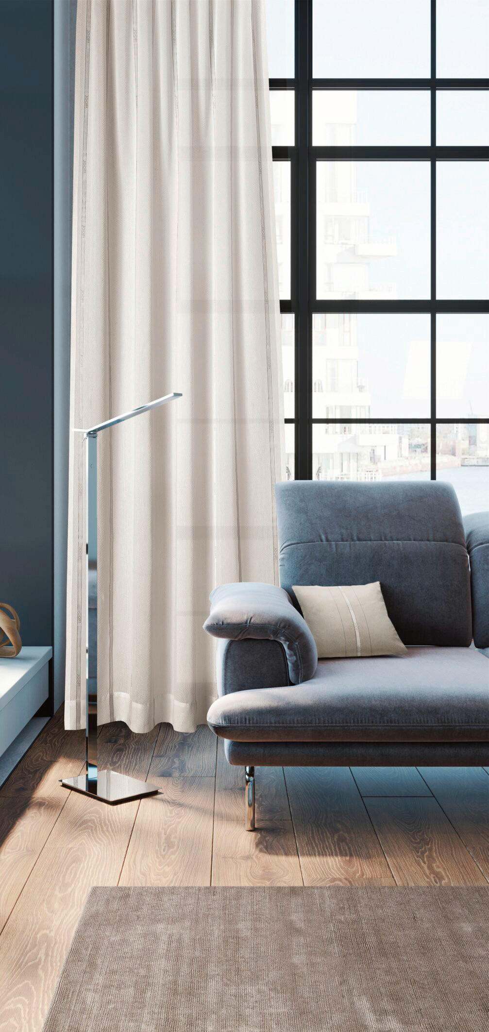 FERTIGVORHANG  transparent   130/250 cm  - Naturfarben/Weiß, Design, Textil (130/250cm) - Joop!